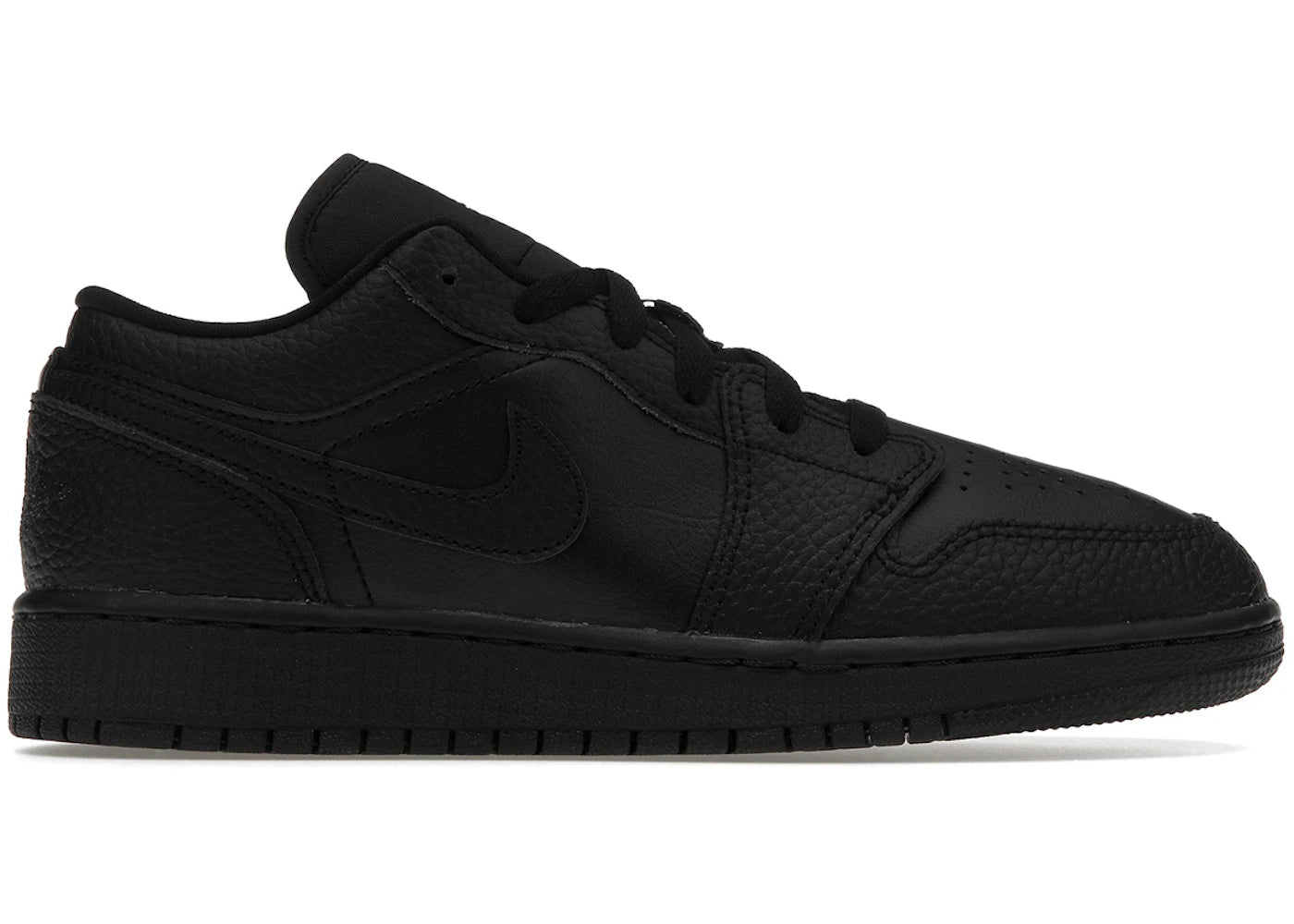 Jordan 1 Low Tumbled Leather Black (GS)