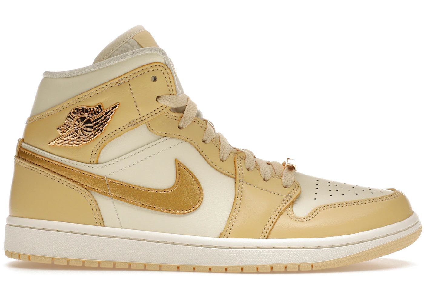 Jordan 1 Mid SE Pale Vanilla Metallic Gold (Women's)