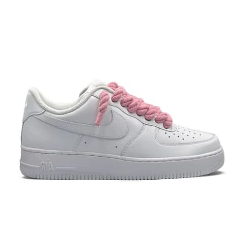 Nike Air Force 1 White - Pink Rope Laces